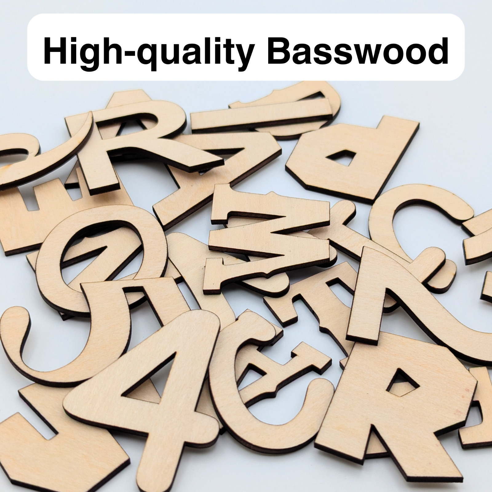 Impact Font Wood Letters Numbers Cutout Unfinished Laser Cut 3mm Craft Up To 14" gallery