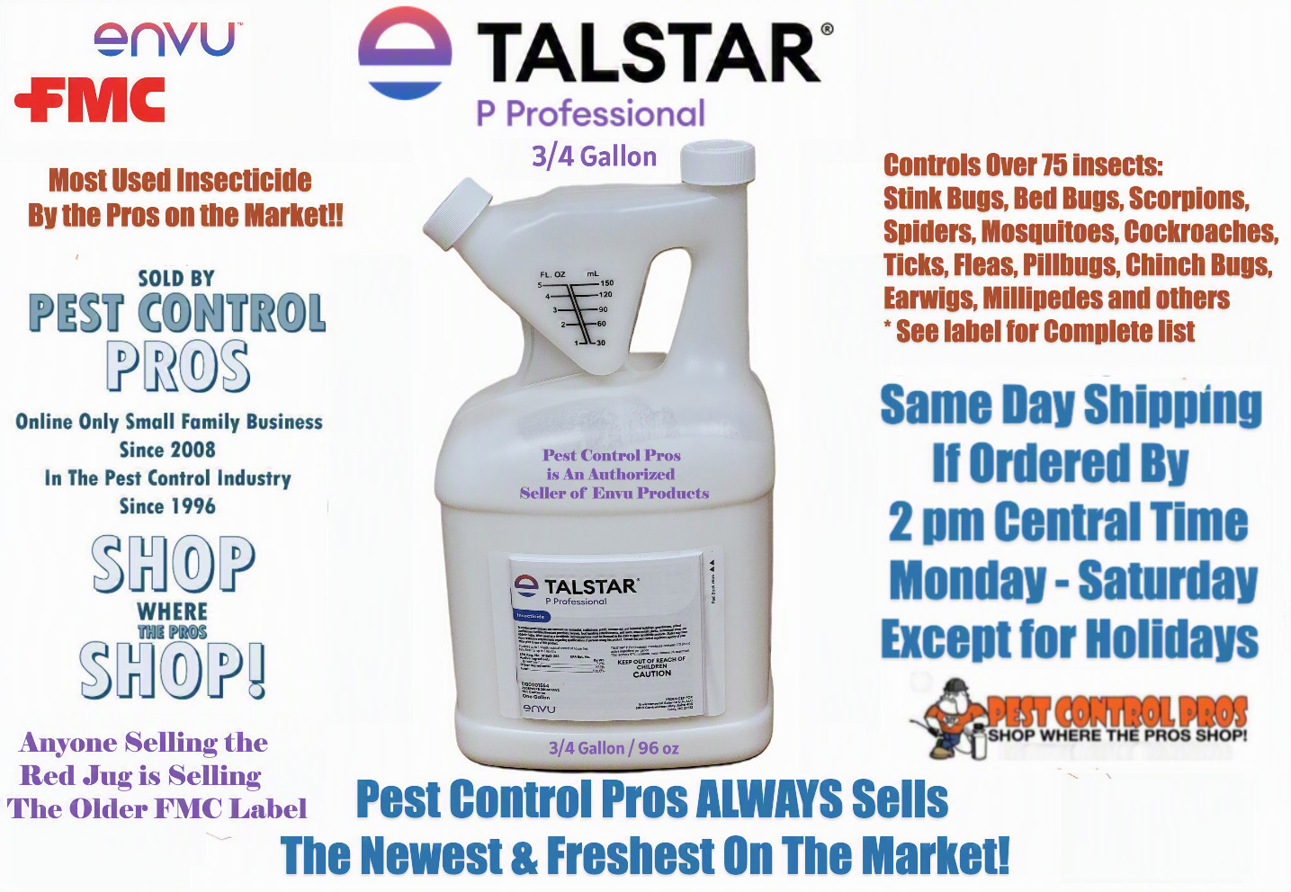 3/4 Gal Talstar Pro Insect Control Pest Insecticide Roach Earwig Flea Tick 96 oz gallery
