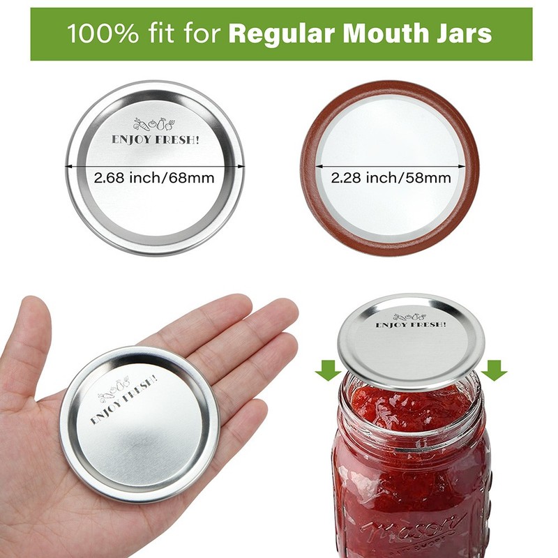 140 Counts Canning Lids Leak-Proof Regular Mouth Mason Jar Lids for Ball Kerr gallery