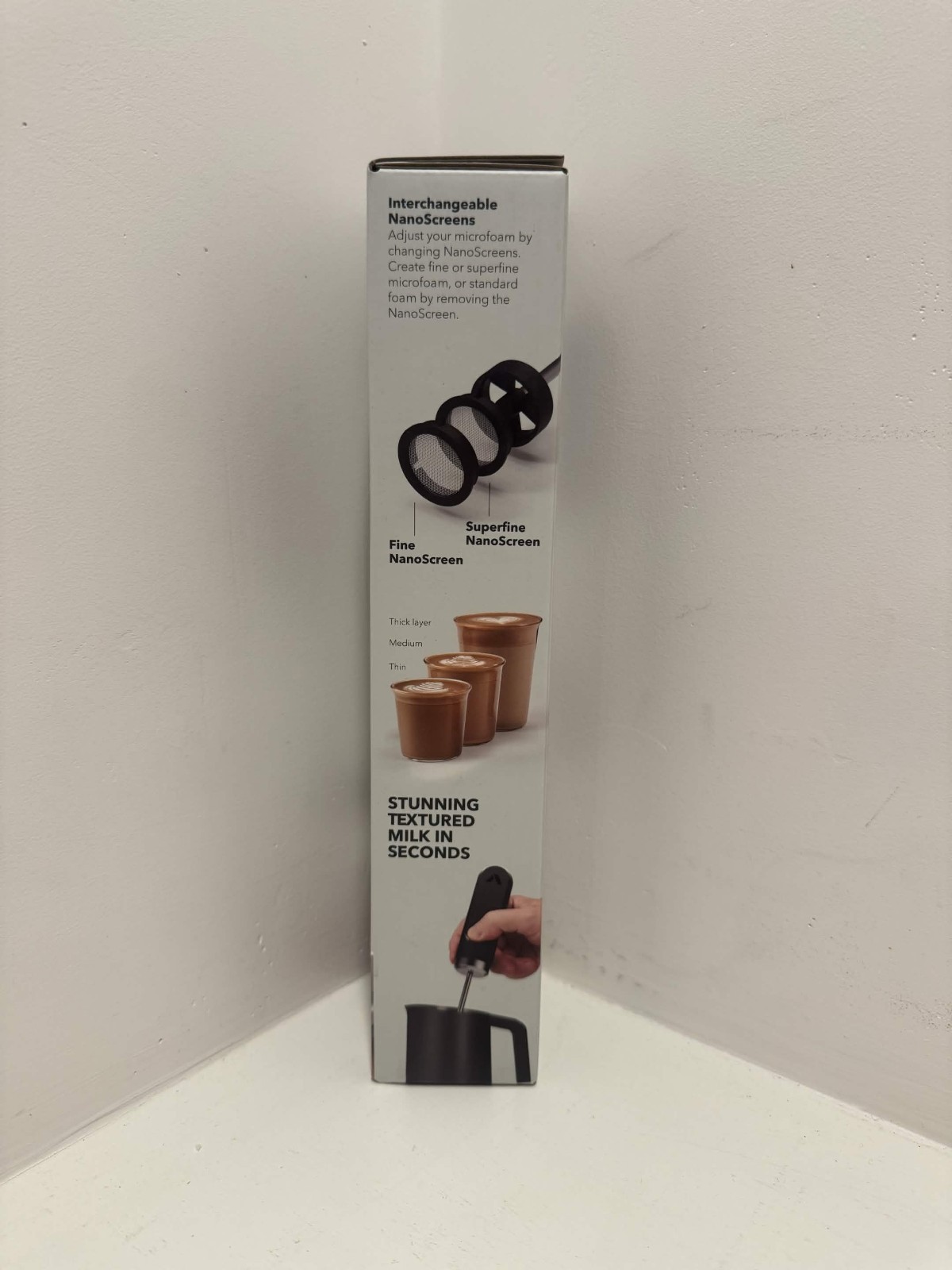 Subminimal NanoFoamer V2 Handheld Milk Frother, AA Battery, Black Stainless gallery
