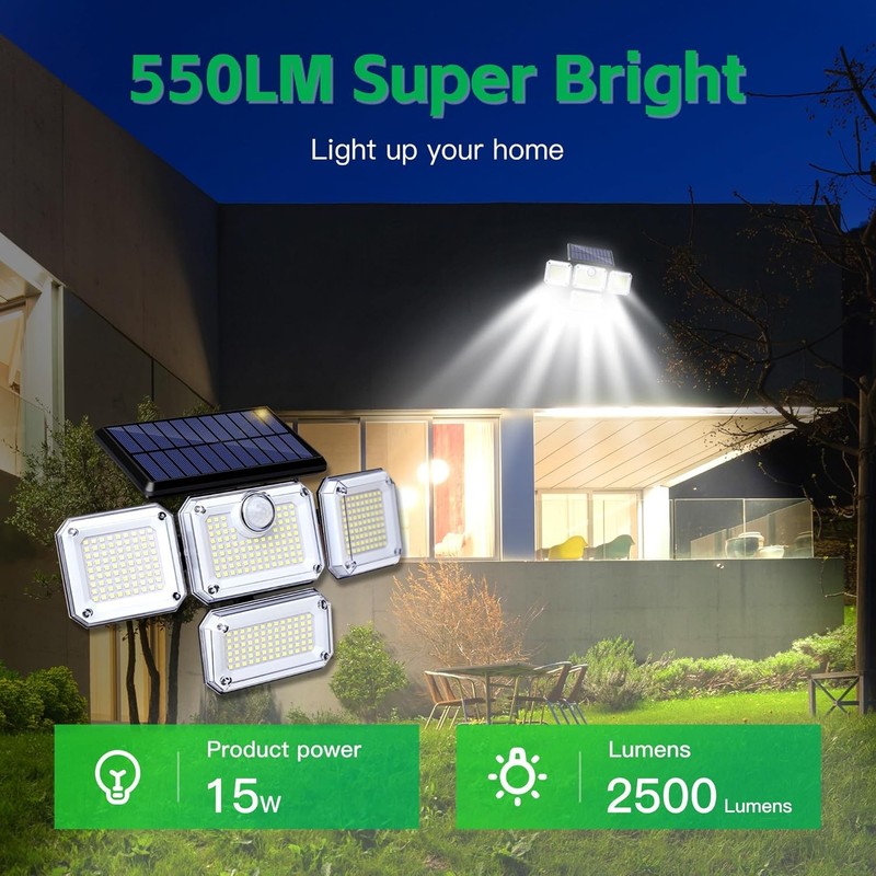 2Pack 333LED Motion Sensor Solar Lights Outdoor IP65 Waterproof Security Lamp US gallery