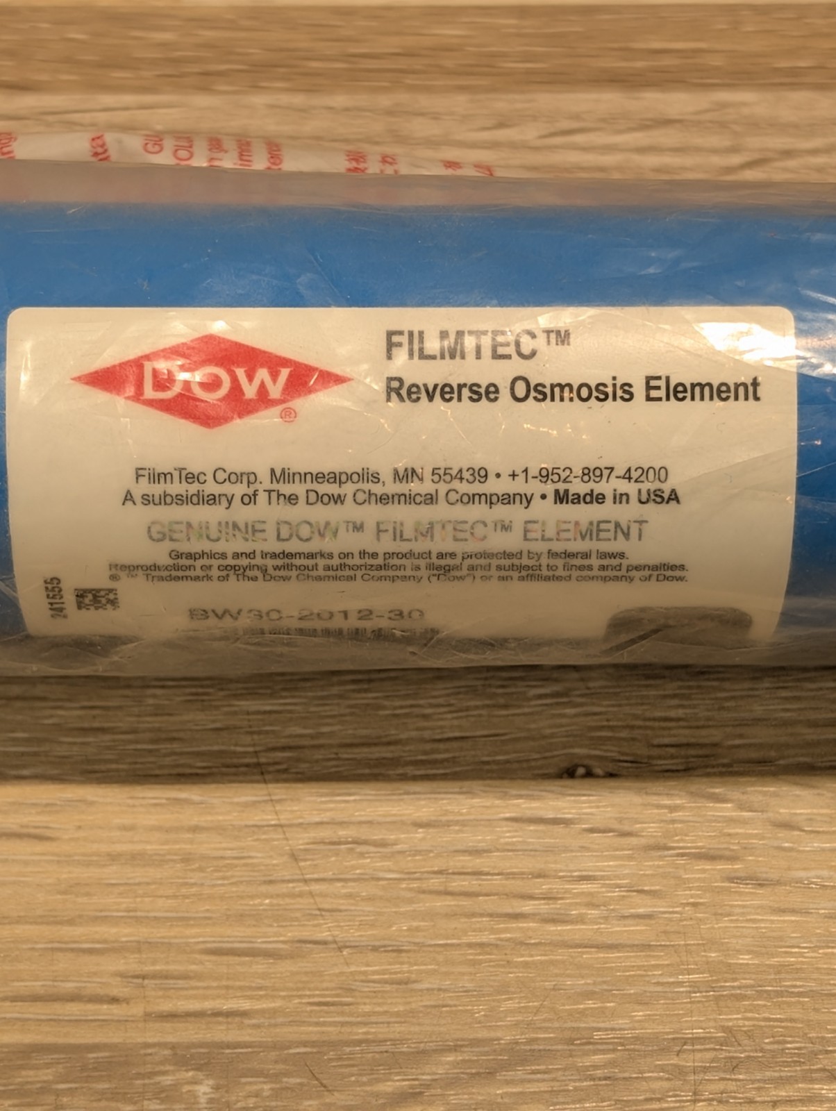 Dow FilmTec BW30-2012-30 Reverse Osmosis RO Membrane 2" x 12" NEW gallery