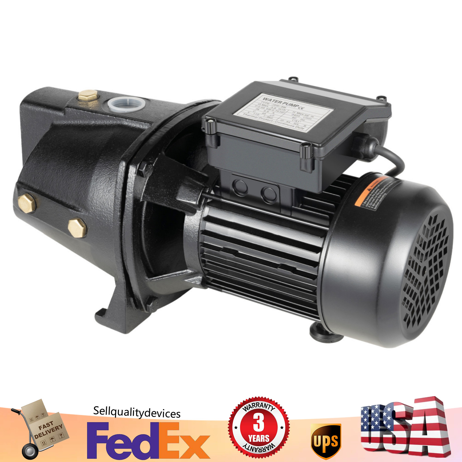 3/4HP Well Jet Pump Self-Priming Shallow Water Pump with Pressure Switch 550W gallery