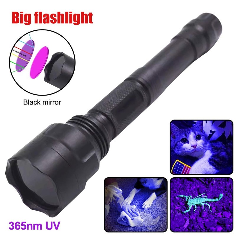 Strong 365Nm LED Flashlight Blacklight UV Light Ultraviolet Inspect Lamp+Battery gallery