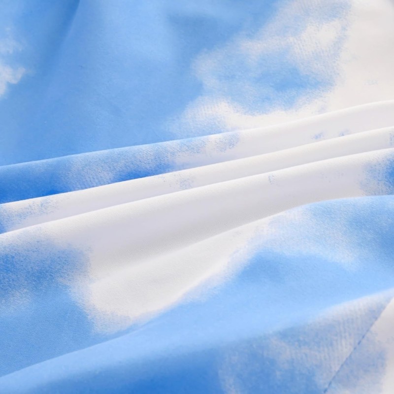 Sky Cloud Print Fitted Sheet Twin Size Deep Pocket Soft Polyester Bedding Cover gallery