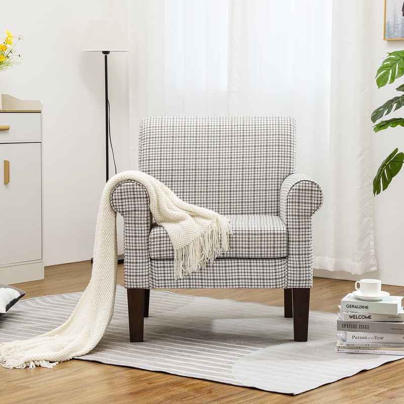 Pin Stripes Modern Chair Single Sofa Arm Chair Upholstered Living Room Furniture gallery