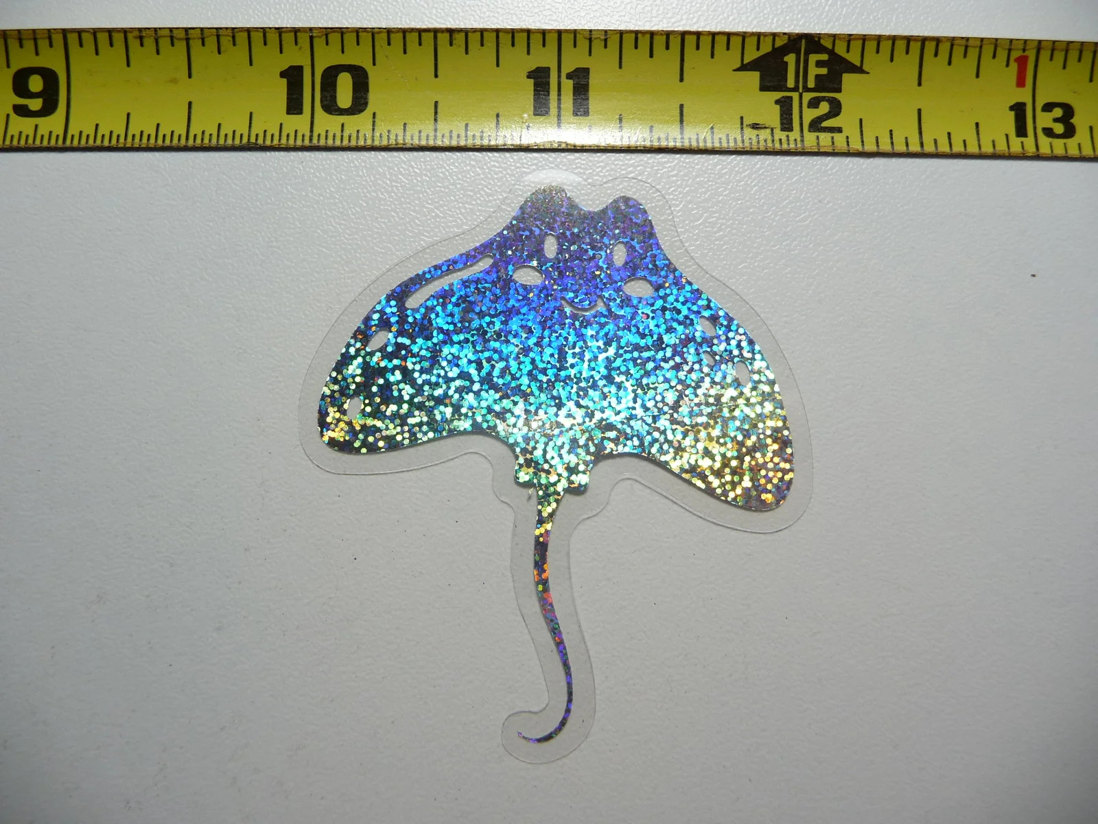 HOLOGRAPHIC STINGRAY SMALL STICKER DECAL OCEAN SEA LIFE SPARKLE FUNNY gallery