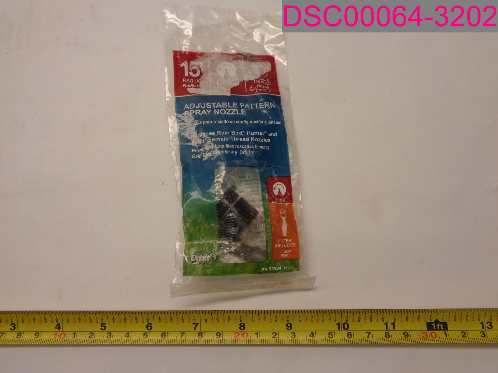 Orbit 15' Radius Adjustable Pattern Spray Nozzle (0-360°) 53584-5rC, 95641-15rB gallery