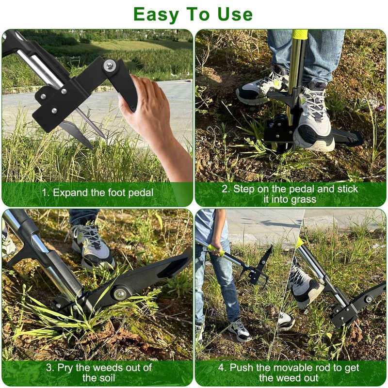 39in Weed Puller Tool 4-Claw Manual Weeding - Lawn Yard Garden ergonomic design gallery