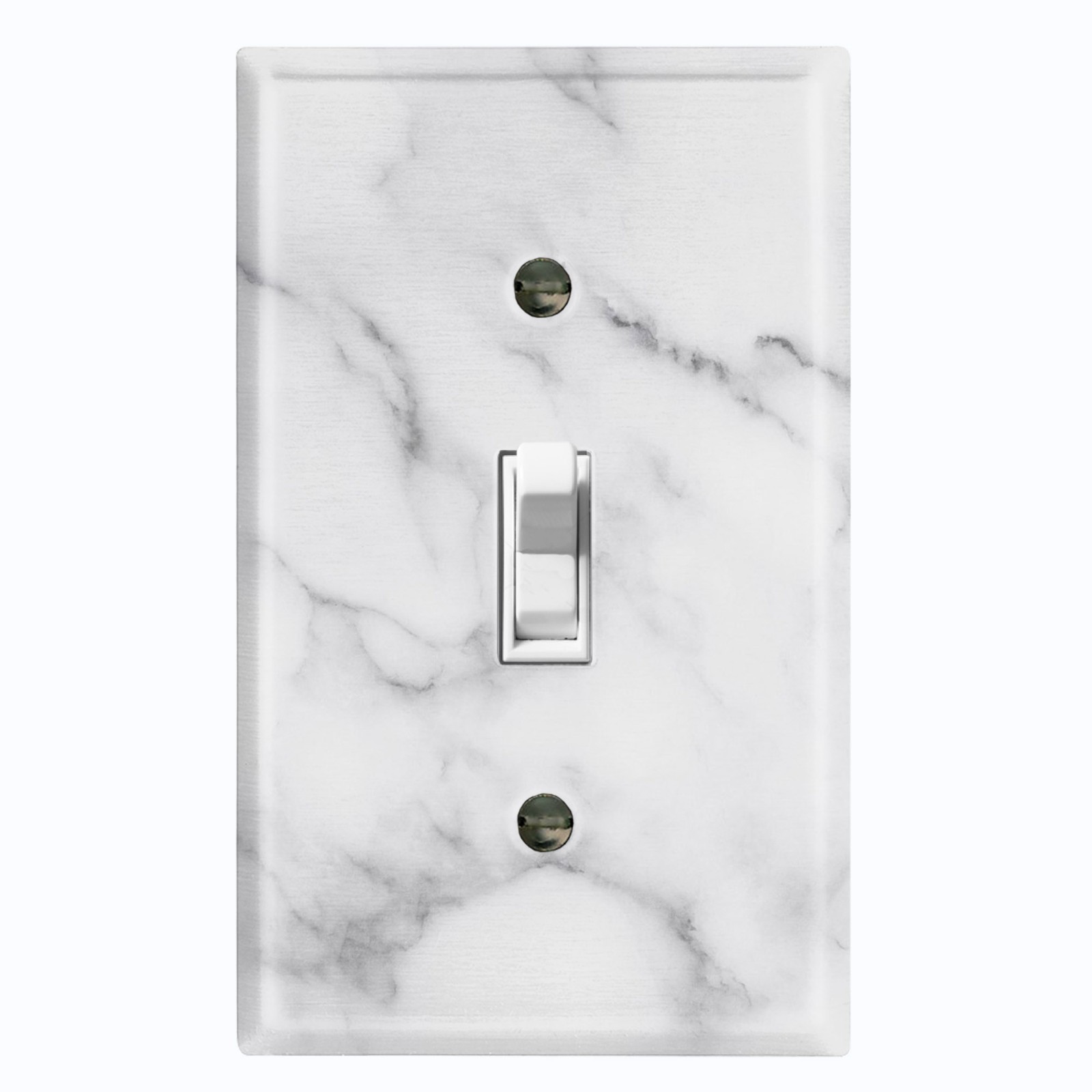 Metal Light Switch Outlet Cover Wall Plate White Grey Marble PRINT MBL109 gallery