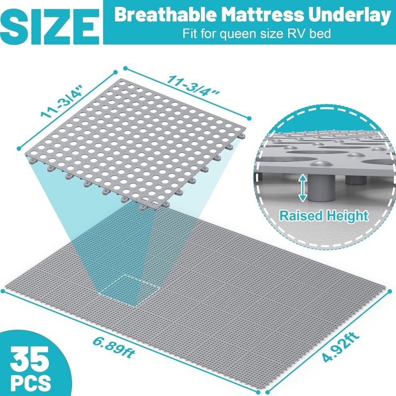 Plastic Ventilated Mattress Underlay Pad for RV Boat Camper - 83" L X 59" W Inte gallery