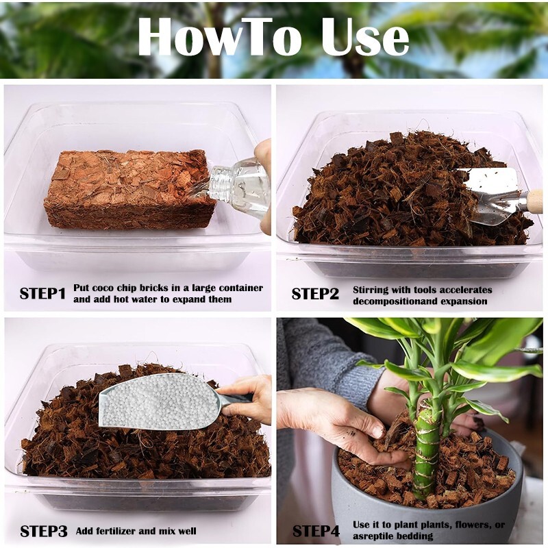 Coir Bricks for Plants, Organic Compressed Coconut Coir, 2 Count (2.2 lbs) gallery