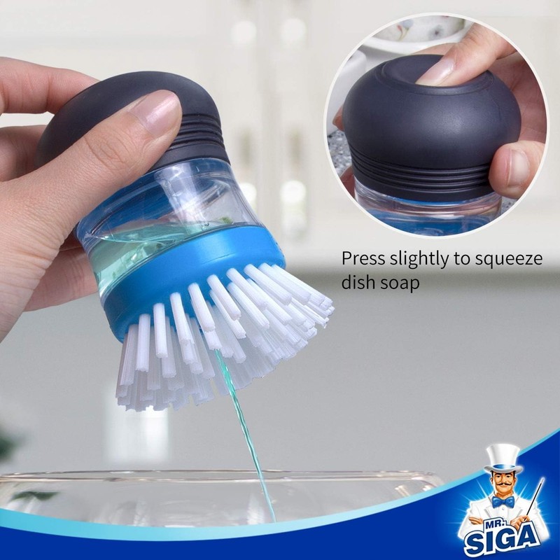 Versatile 2-Pack Soap Dispensing Brushes for Effortless Dish and Pot Cleaning gallery