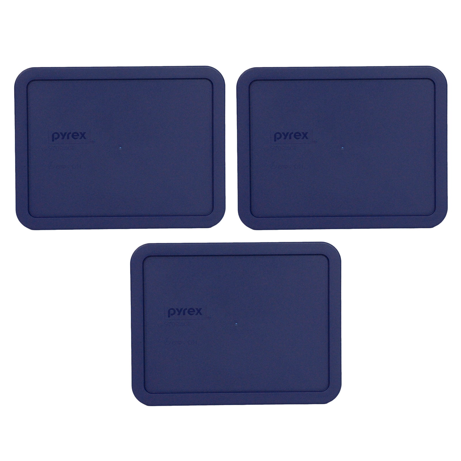 Pyrex 7211-PC Blue Rectangle Plastic Food Storage Replacement Lid (3-Pack) gallery