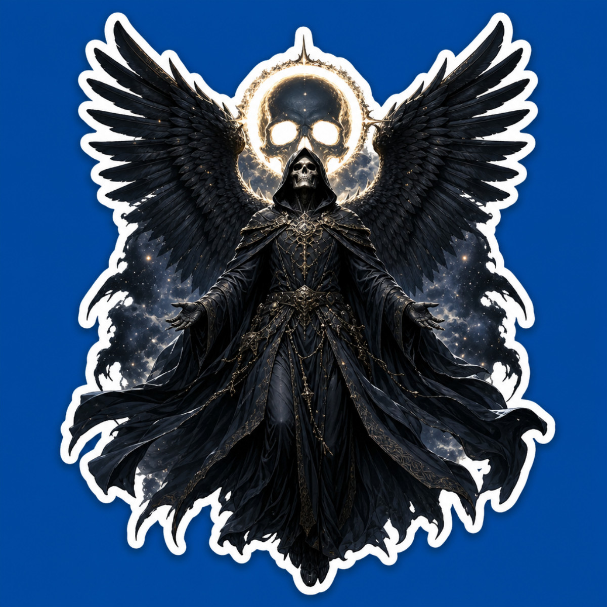 3 inch Dark Angel Grim Reaper Sticker Gothic Skull Winged Fantasy Vinyl Decal gallery