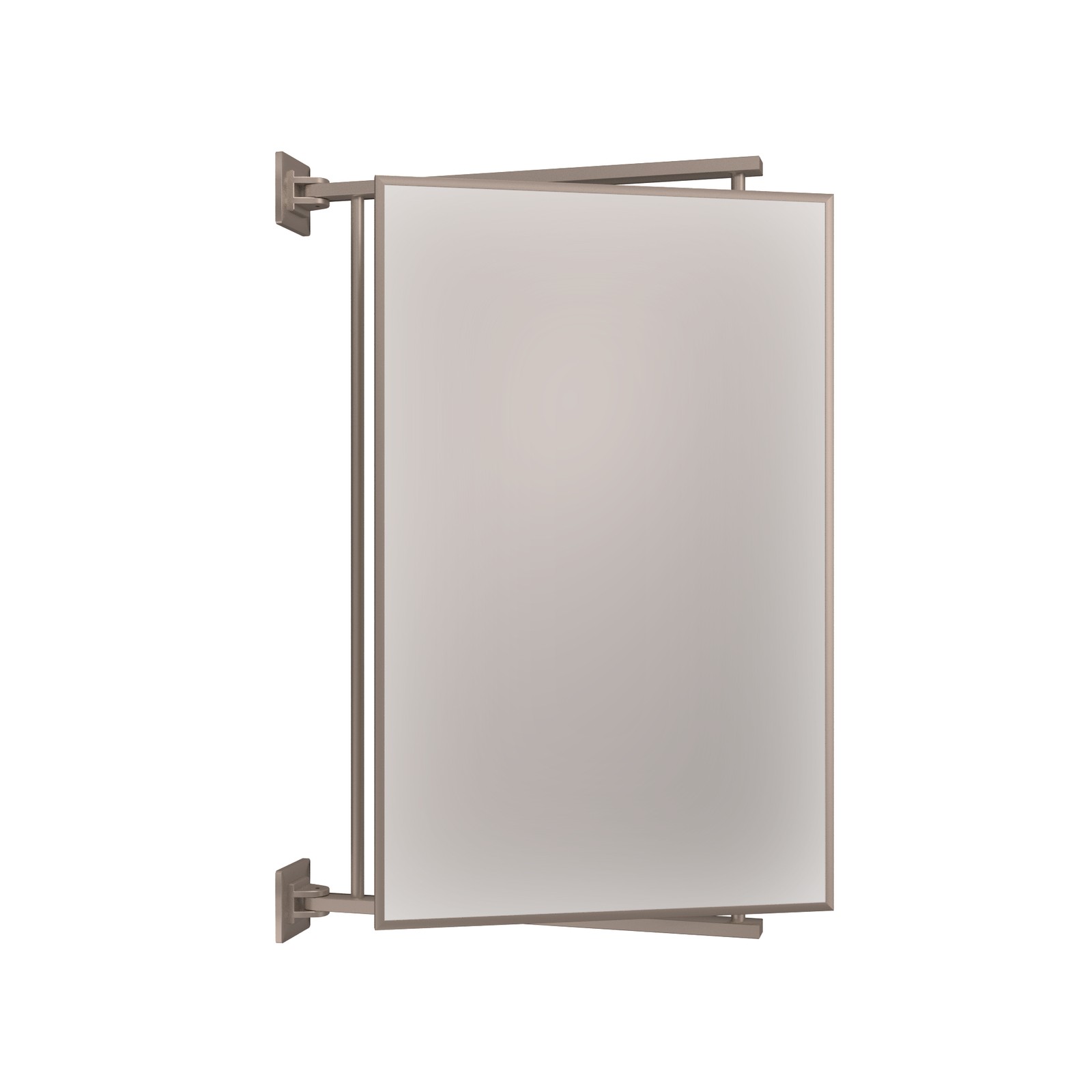 Brixwell Rectangular Double-Hinged Mirror 14" x 22" Pivot-N-Vue Brushed Nickel gallery