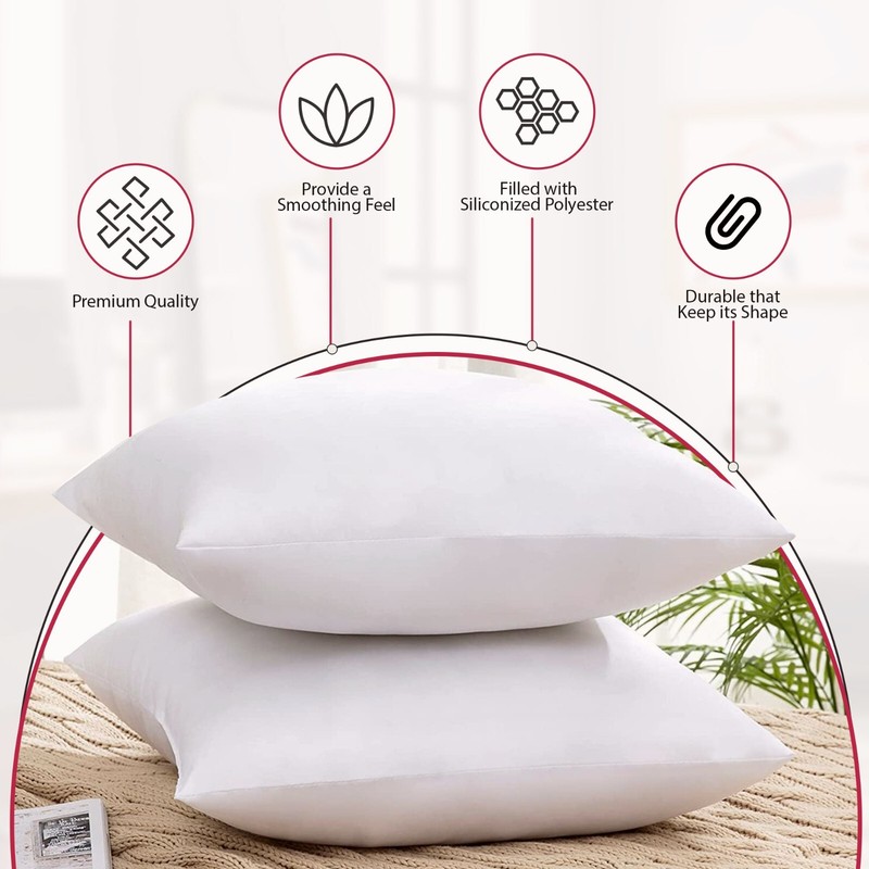 Pack of 4 Throw Pillows Insert Ultra Soft Bed & Couch Sofa Decorative Pillows gallery