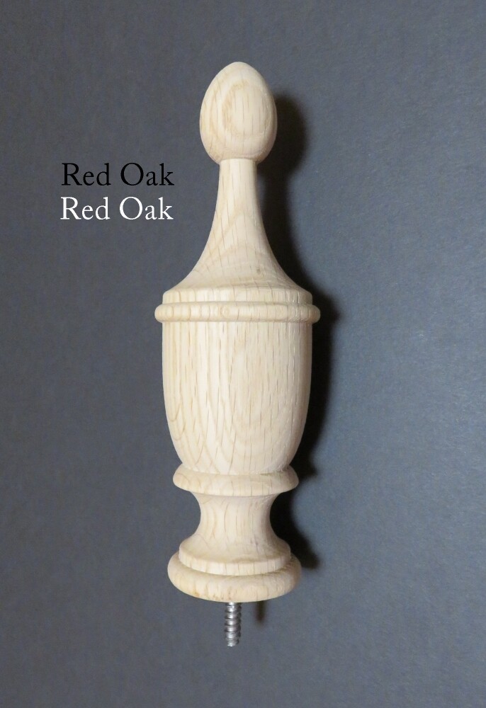 Bedpost Finial. 7 3/8H, 2 1/4W, 1 3/4Base.Oak Maple Cherry Mahogany Walnut #98 gallery