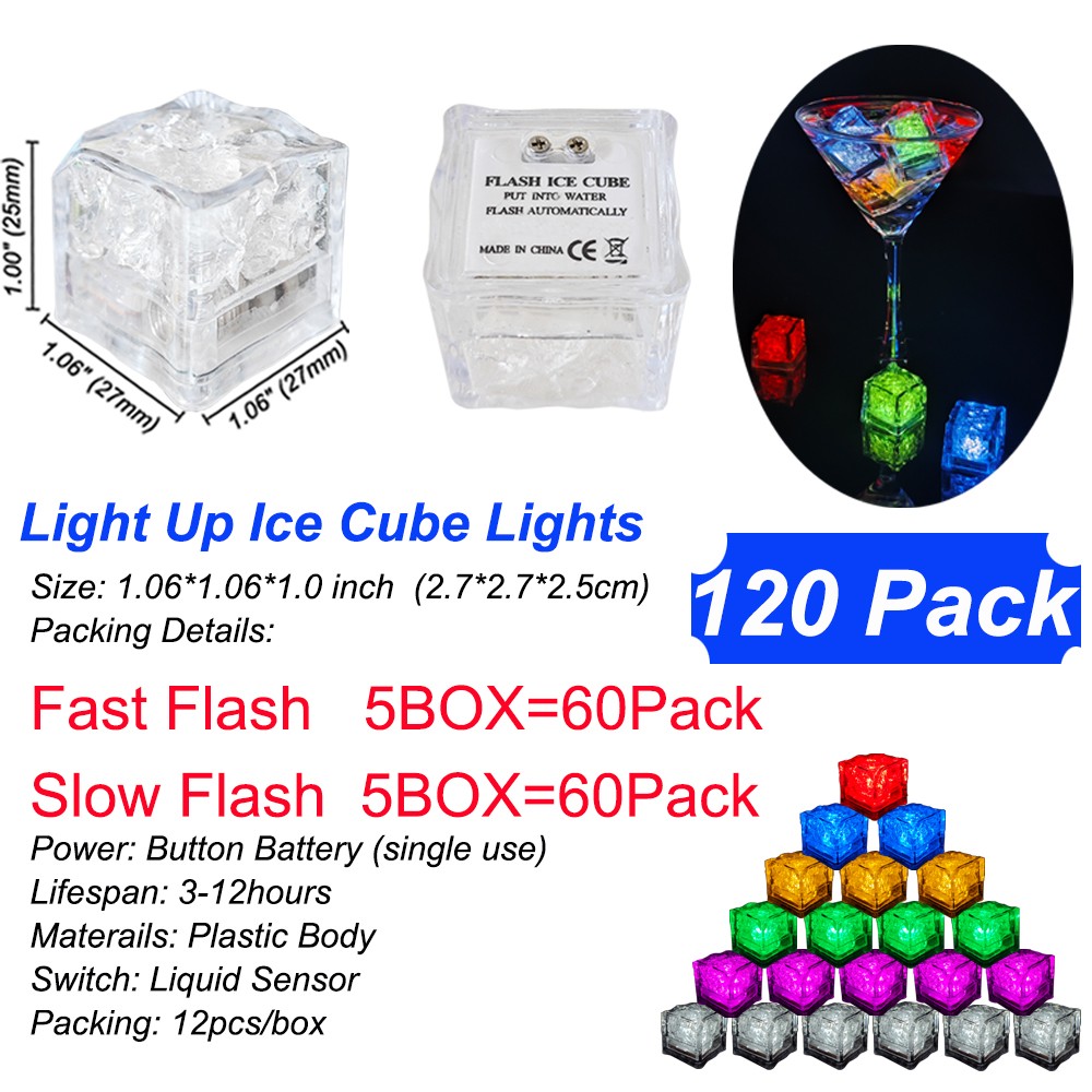 Glowing Ice Cube Lights Fast Flash & Slow Flash, Bar Night Club Party Xmas Decor gallery