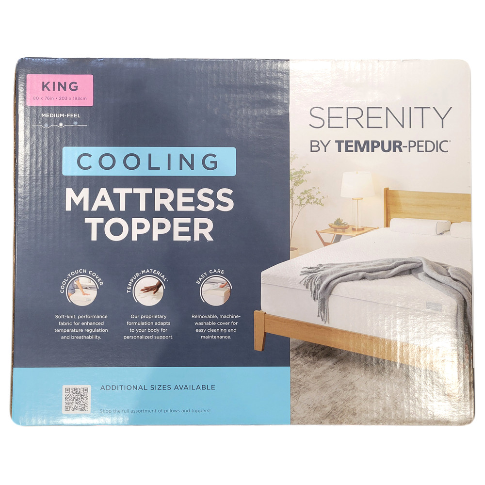 Tempur-Pedic Serenity 3" Cooling Memory Foam Mattress Topper, King Size