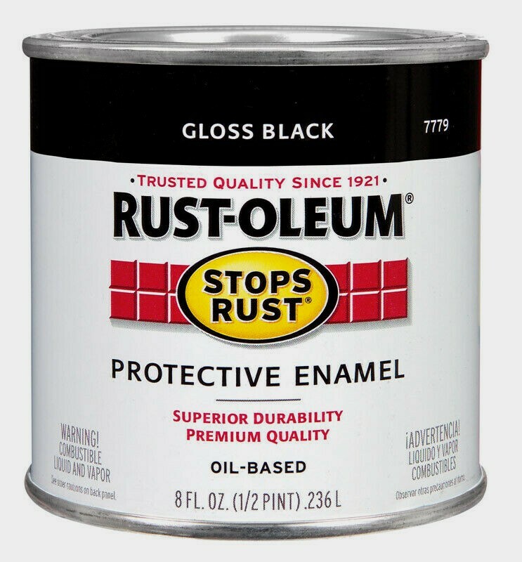 Rust-Oleum GLOSS BLACK 0.5 pt Stops Rust PROTECTIVE ENAMEL Oil-Based 7779-730 gallery