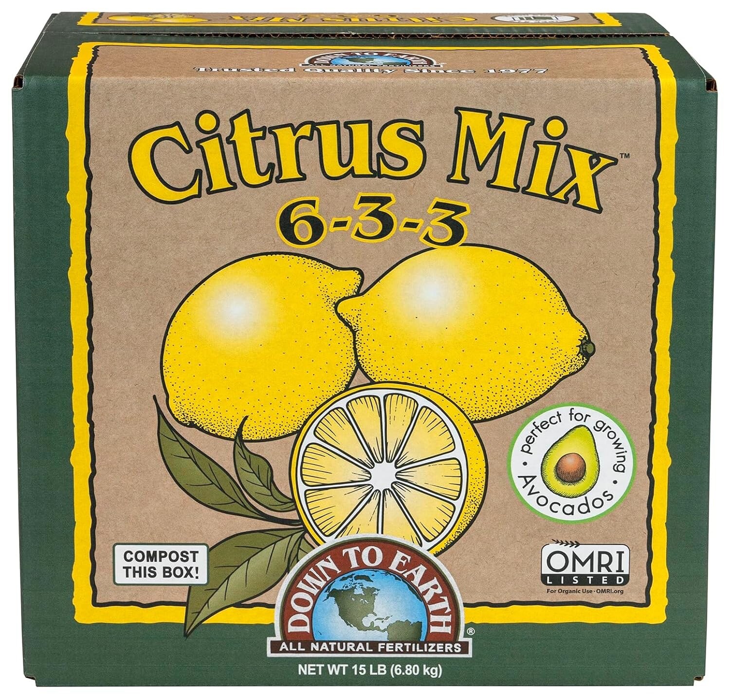 Down to Earth Organic Citrus Fertilizer Mix 6-3-3, 15 lbs. gallery