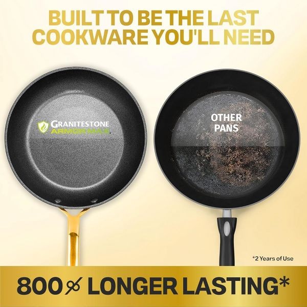 Granitestone Armor Max Gold 14 in Nonstick Heavy Duty Hard Anodized Sauté Pan gallery