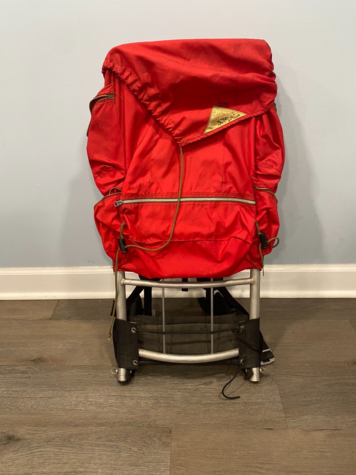 Vintage Kelty External Frame Hiking Backpack Multi Pocket Red