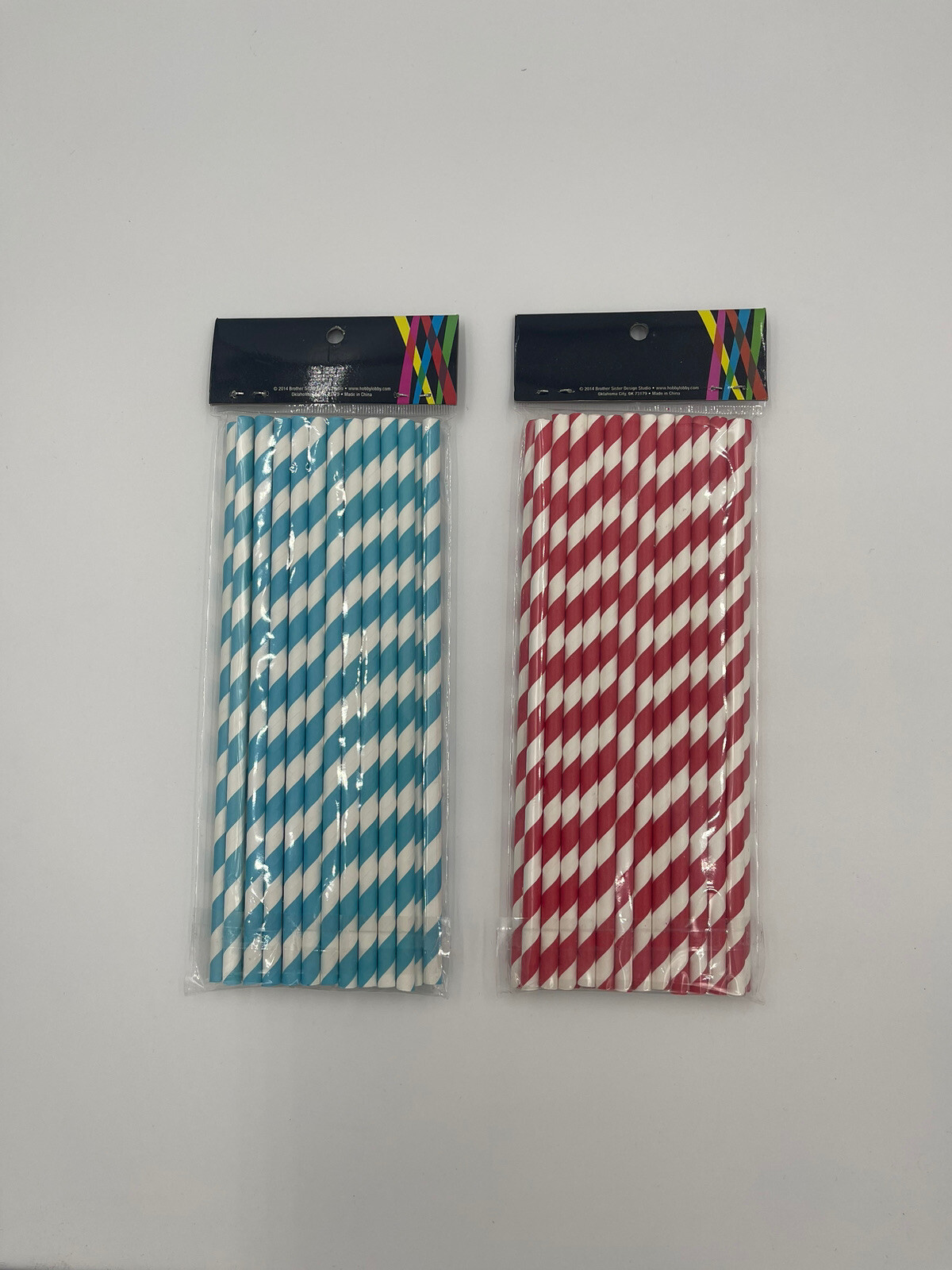 47 PCS Biodegradable Paper Drinking Straws Blue/Red Brother Sister Design Studio gallery