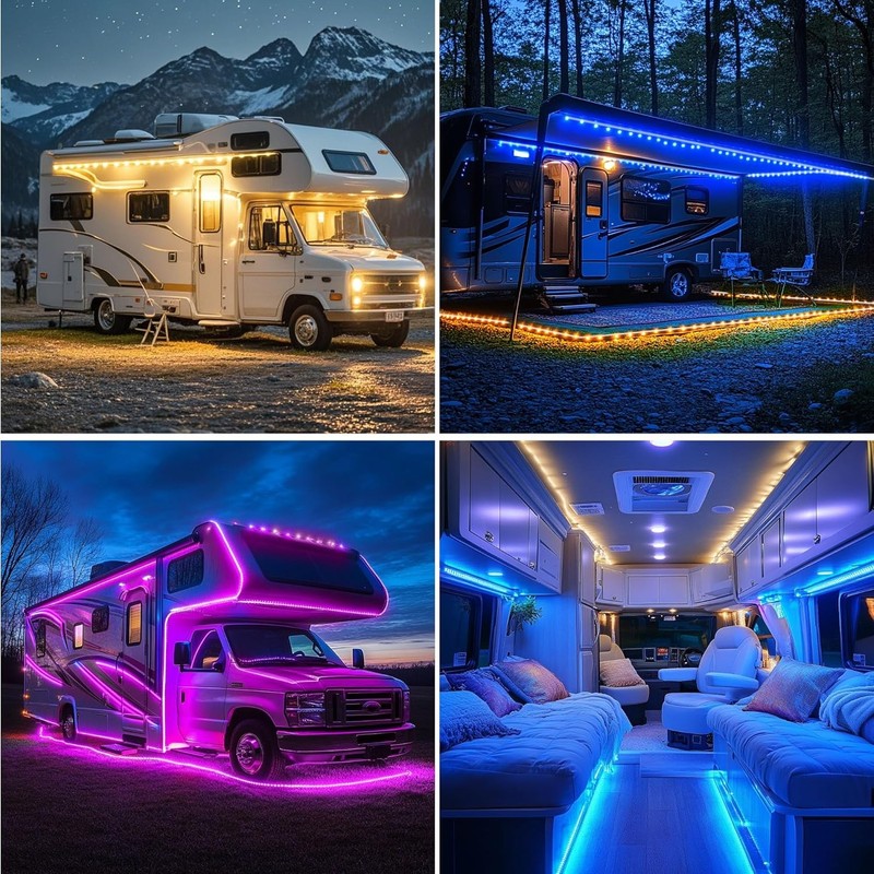 RV Awning Lights, 20Ft 12V LED Light Strip with Remote and App Control, Waterpro gallery