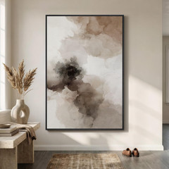 Extra Large Neutral Abstract Wall Art for Modern Living Room Decor 40×60 In