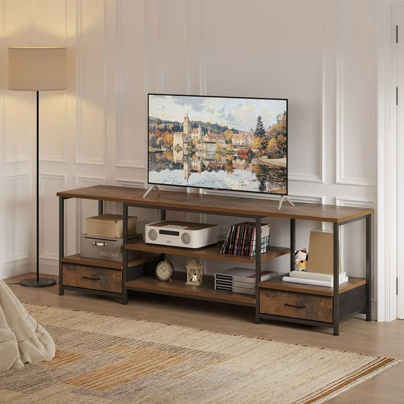 63" TV Stand for 75" TVs, Media Console with Built-In USB, Type-C & AC Charging gallery