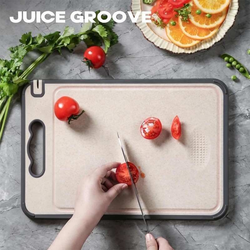 8PCS Stainless Steel Double Sided Non Slip Cutting Board Kitchen Easy to Clean gallery