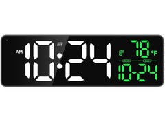 Large LED Digital Wall Clock with Date, Temperature, Auto-Brightness, Auto-DS…