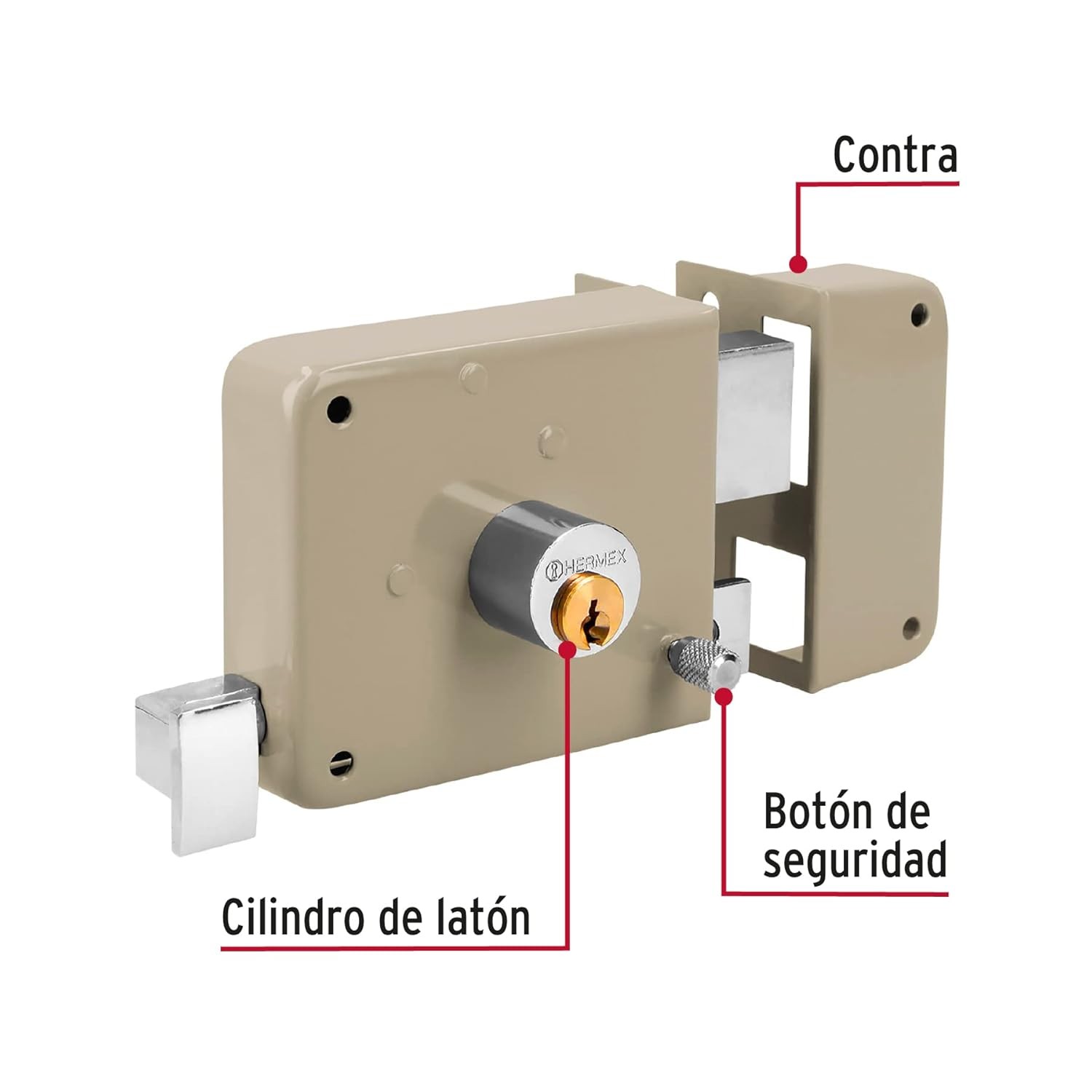 Right Rim Deadbolt Door Lock Set Standard Key CS 70DB Truper Door Lock Set gallery