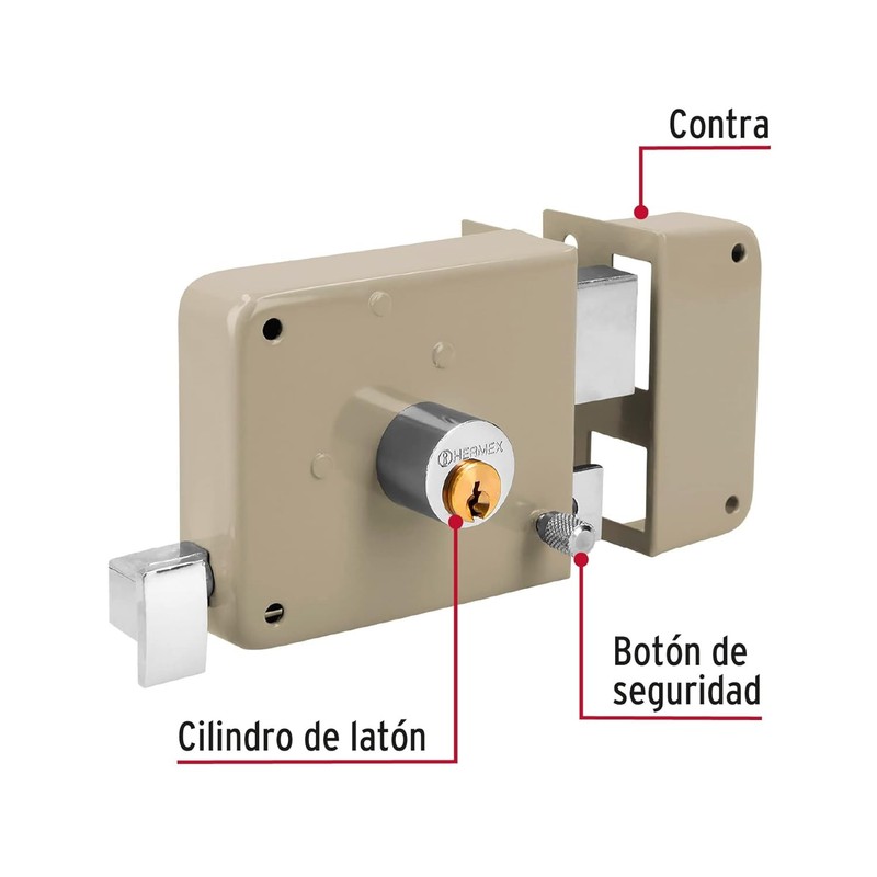 Right Rim Deadbolt Door Lock Set Standard Key CS 70DB Truper Door Lock Set gallery