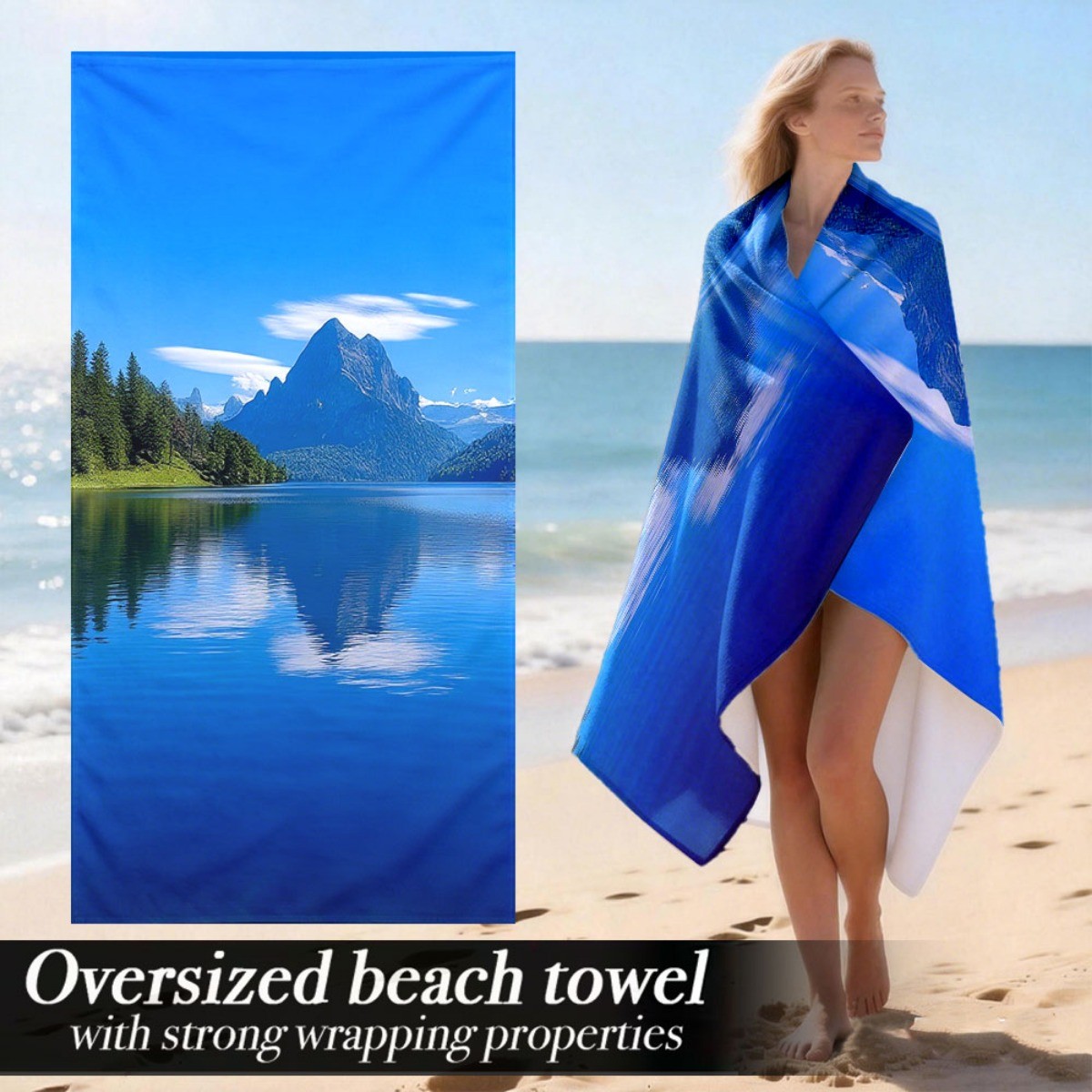 Oversized Soft and Luxurious Beach Towel with Strong Wrapping, Material, Suita gallery