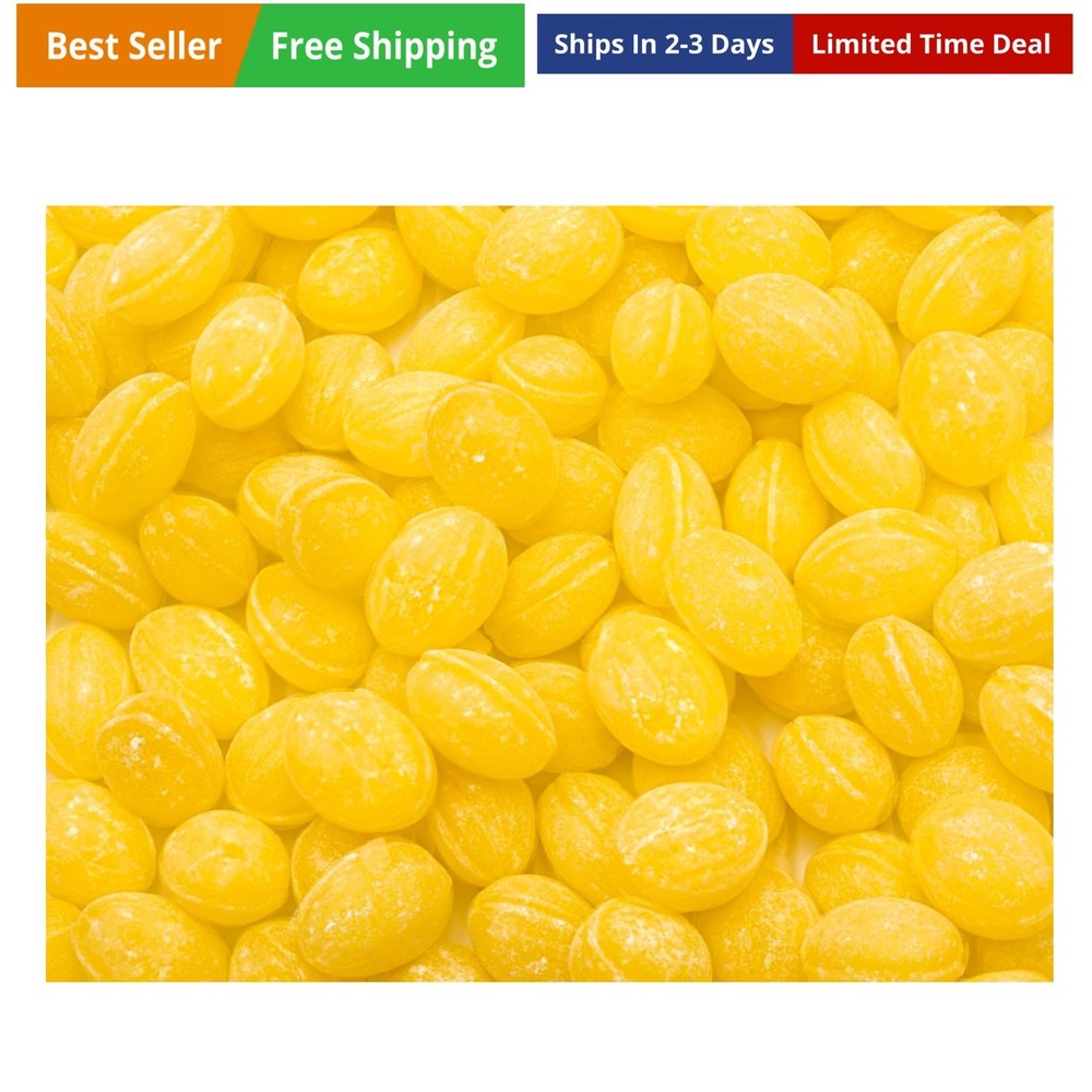 Sanded LEMON Drops Hard Candy 2 lb – Bulk, Old Fashioned Candy, Natural Flavo...
