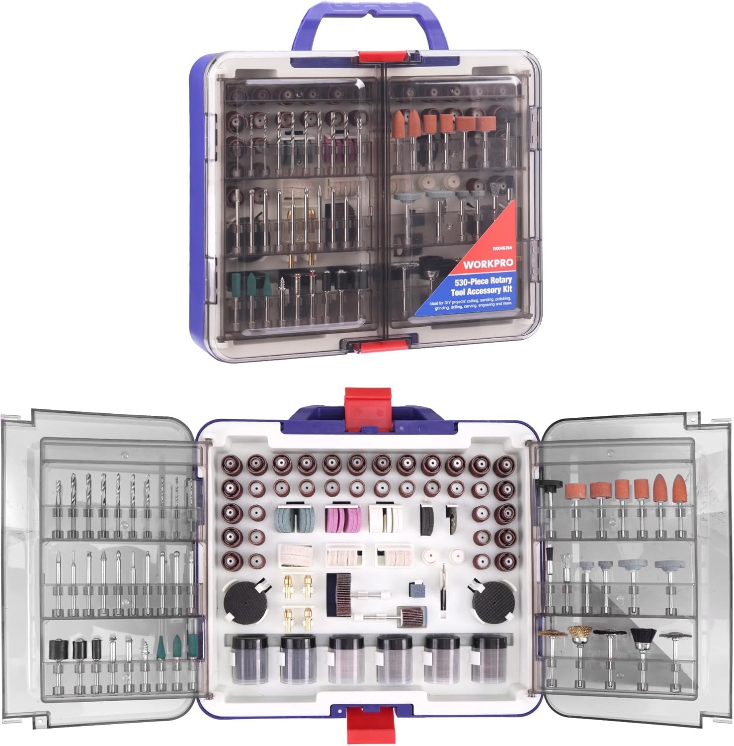 WORKPRO 530PCS Dremel Rotary Tool Accessories Kit Grinding Sanding Polishing Set gallery