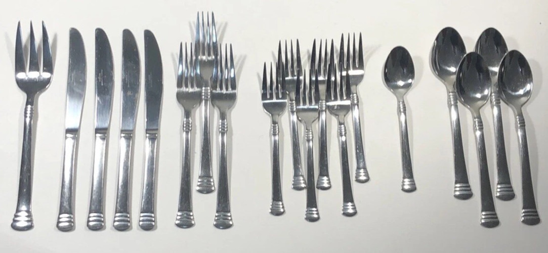 Cambridge Codie Flatware Lot 19 Pc Stainless Mixed Set Glossy gallery
