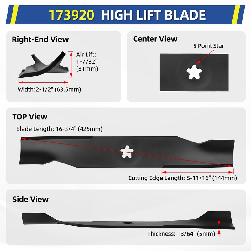 3-Pack 48" Mower Deck Blades for Husqvarna 532180054 173920 180054 575938201 gallery