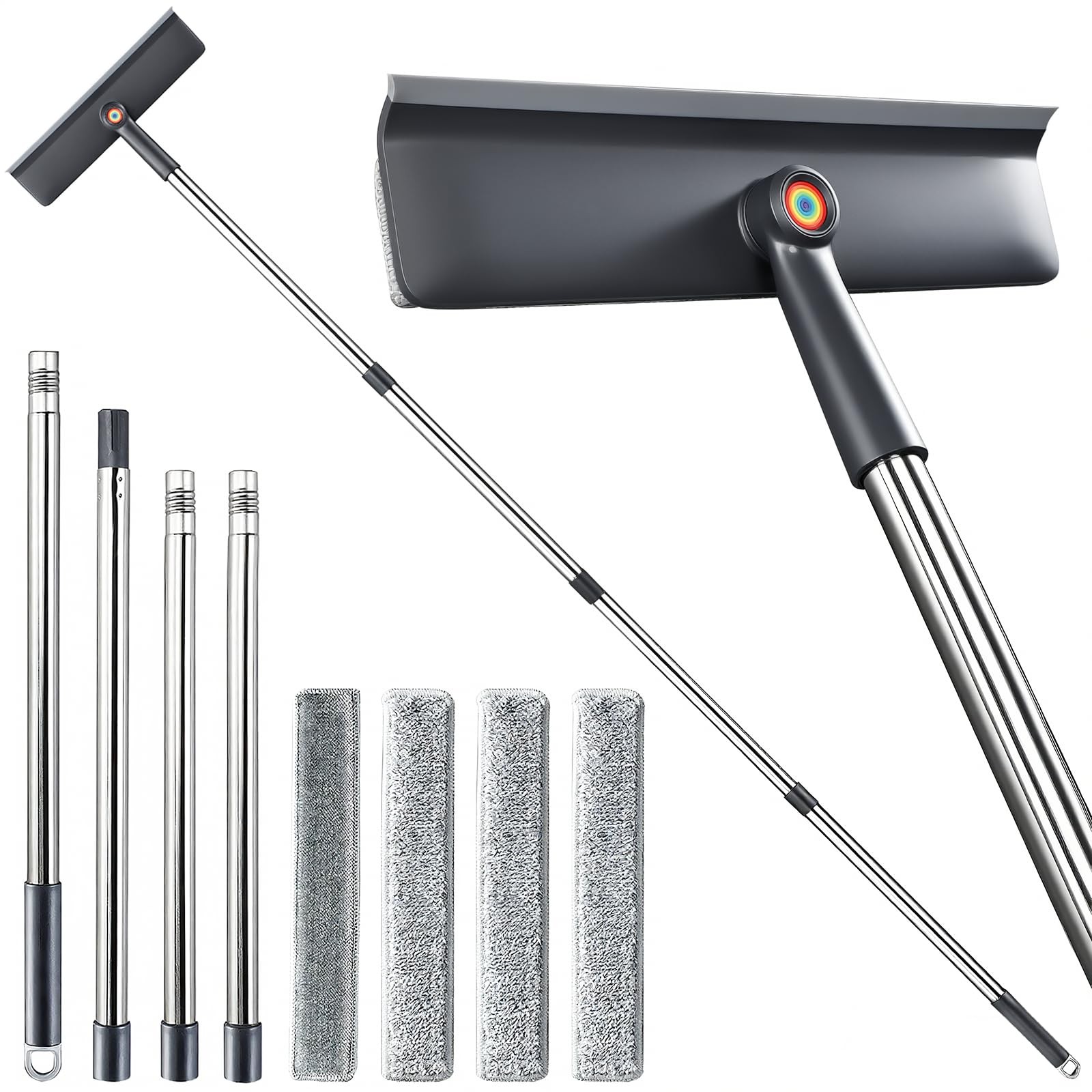 3-in-1 Window Squeegee for Home - 60" Window Cleaning Kit with 3 Microfiber C... gallery