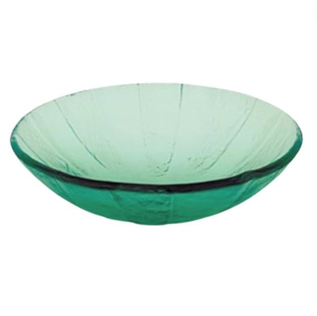 Decolav 1090-GR Green 17" Pinwheel Non-Tempered Glass Vanity Vessel Sink Bowl gallery