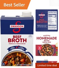 Swanson 48 oz Beef Broth – Versatile, No Artificial Ingredients, Gluten-Free