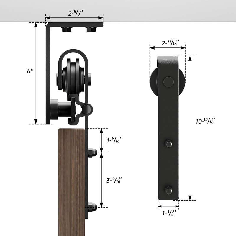 4ft-20ft Ceiling Mount Sliding Barn Door Hardware Closet Kit Single/Double Doors gallery