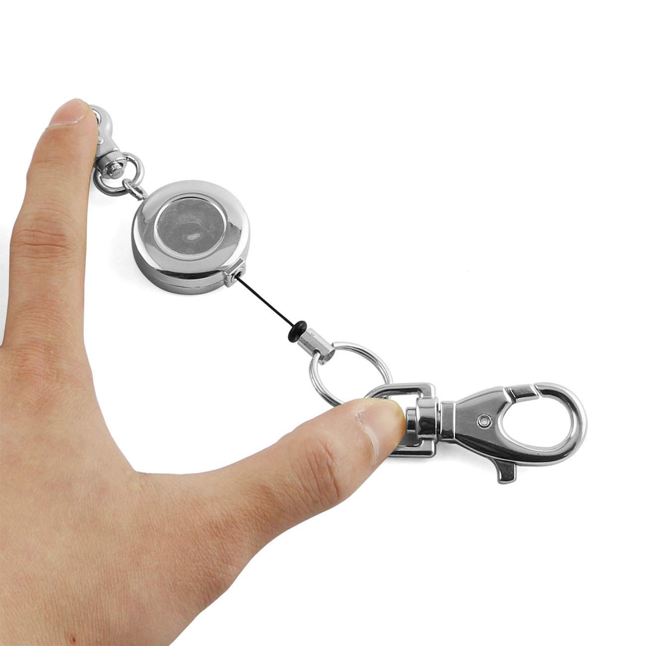 1PCS Retractable Key Chain with Hook Zinc Alloy High Resilient Anti-lose Stre... gallery