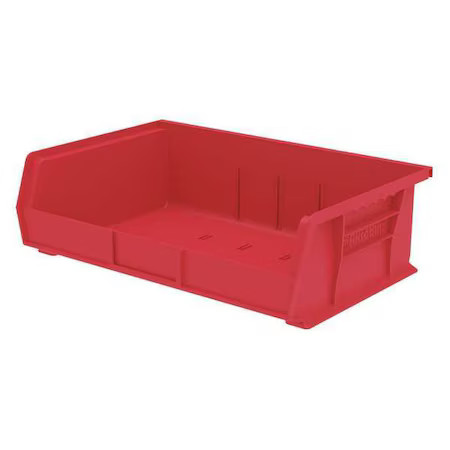 Akro-Mils 30255Red Hang & Stack Storage Bin, Plastic, Red, 5 In H, 16 1/2 In W, gallery