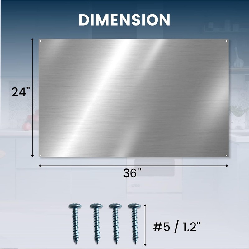Kitchen Elegance: Reversible Metal Backsplash 36" x 24" - Easy Installation gallery