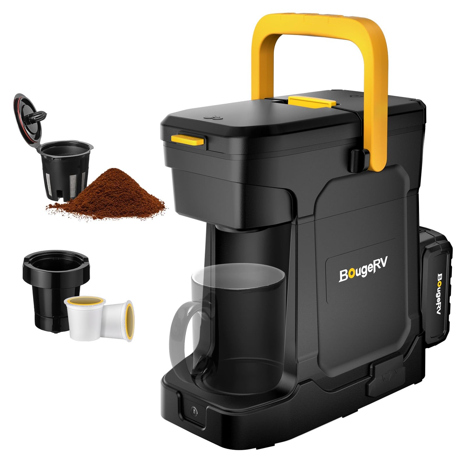 BougeRV Coffee Machine w/Battery,K Cup Coffee Pods&Ground,Cordless Coffee Marker gallery