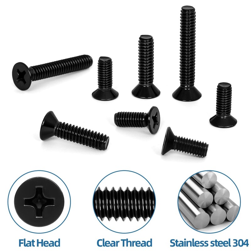 M6 x 16mm Countersunk Flat Head Machine Screws, Full Thread, 304 Stainless St... gallery